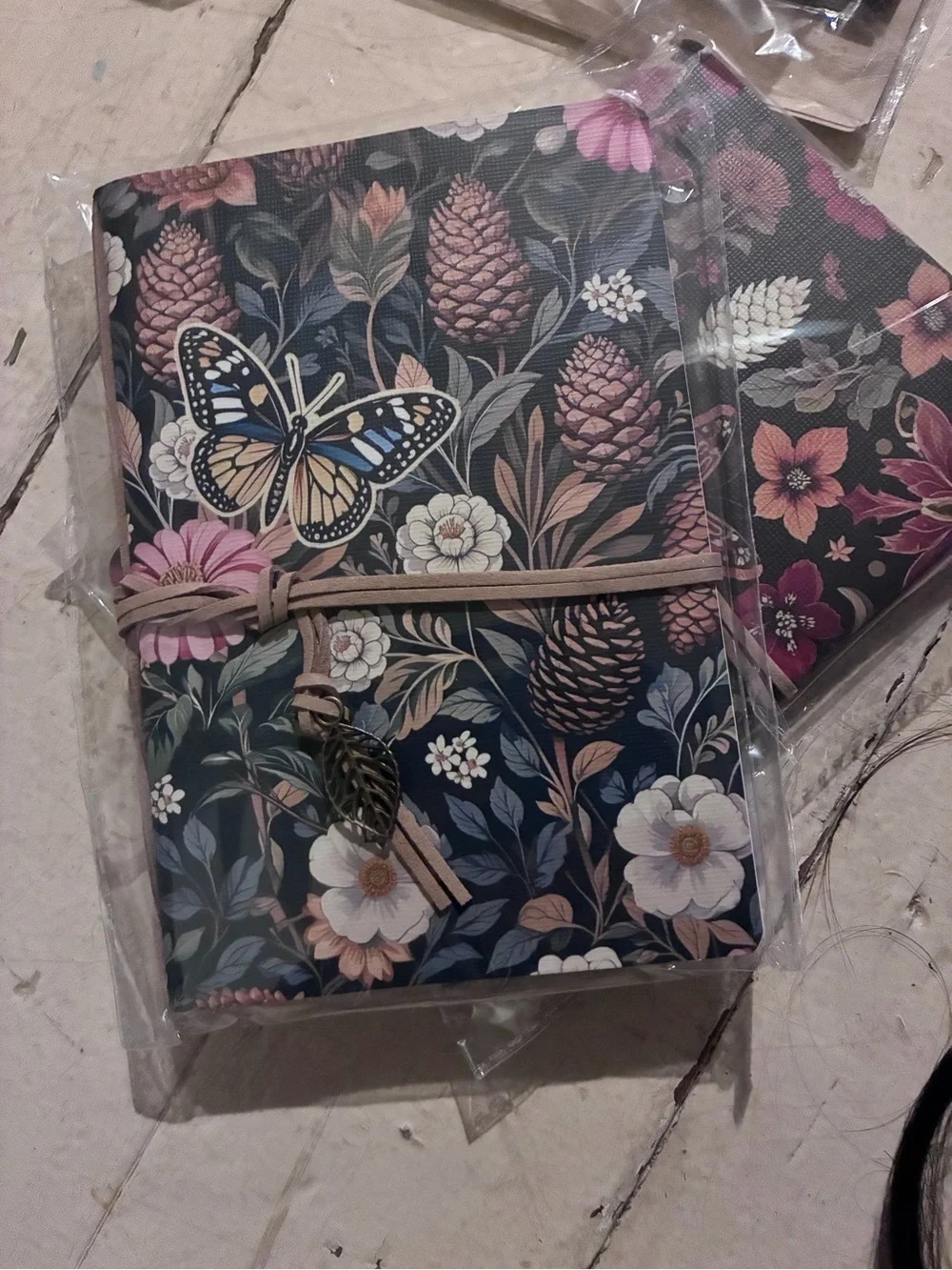 Floral Butterfly Journal Notebook, Textured Covers, Vintage Classic Style, Diary